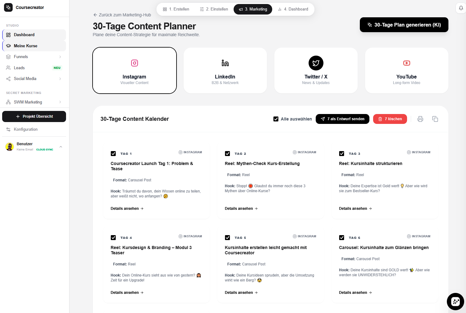 30 Tage Content Planner